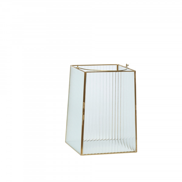 Hübsch Interior Laterne, Glas/Metall, klar/messing, 2er Set