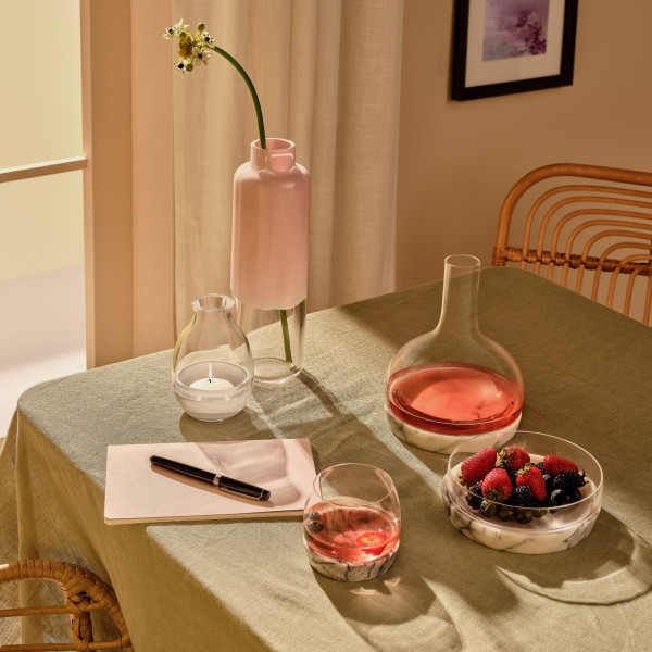 Nude Glass Schale Chill mit Marmorsockel large