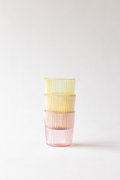 Paveau Trinkglas Cable, gelb