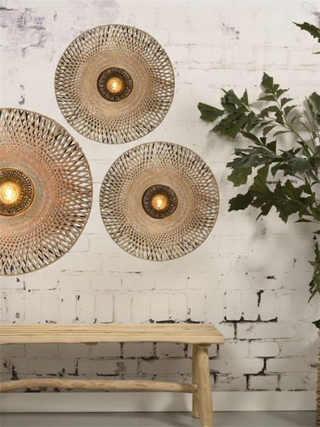 Good&Mojo Wall lamp Kalimantan bamboo flat, L