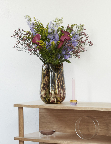 Hübsch Interior Vase, Glas, gelb/braun