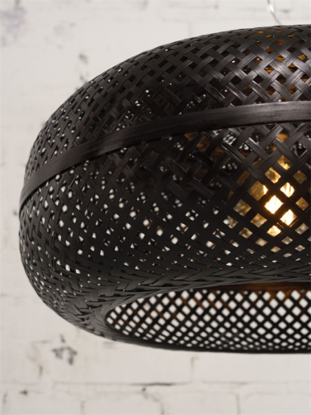 Good&Mojo Hanging lamp Palawan bamboo 1-shade, black