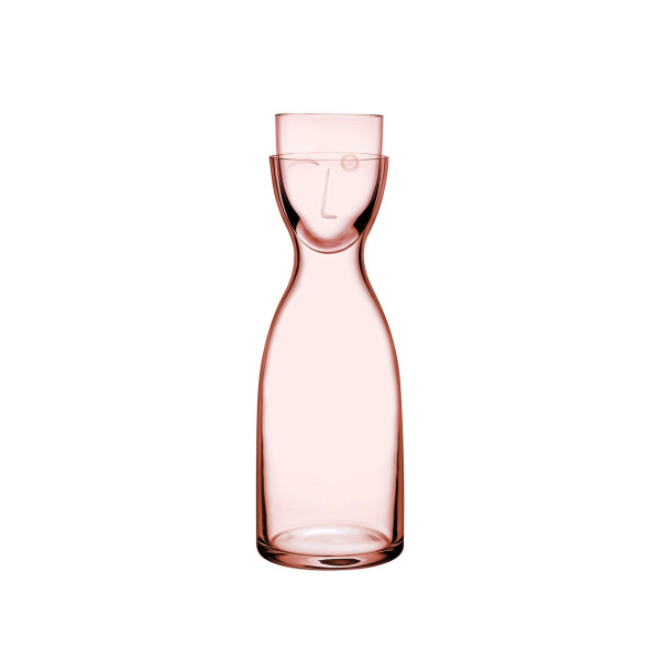 Nude Glass Mr. & Mrs. Night Water Set Tall Dusty Rose