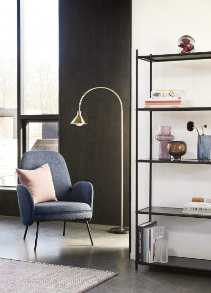 Hübsch Interior Stehlampe m/Marmorfuß, messing/schwarz