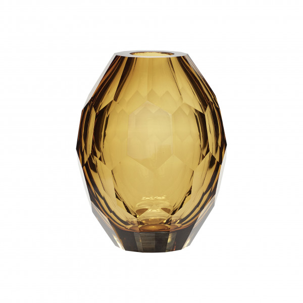 Hübsch Interior Vase Facet, Glas, Bernstein