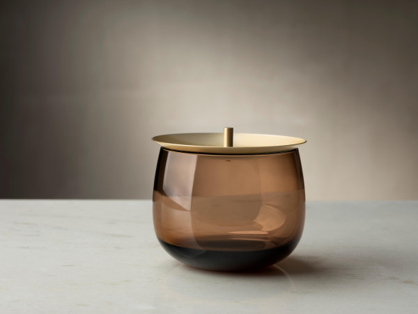 NUDE Glass, Aufbewahrungsgefäß Beret Caramel, small