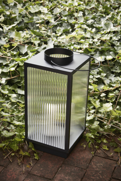 Hübsch Interior Laterne, Glas/Metall, klar/schwarz, 2er Set