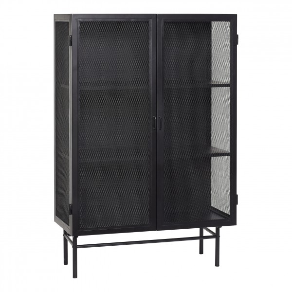 Vitrinenschrank, doppeltürig, metall, schwarz, Hübsch Interior