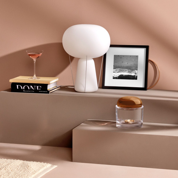 Aufbewahrungsgefäß Ecrin mit Deckel, Karamell, large