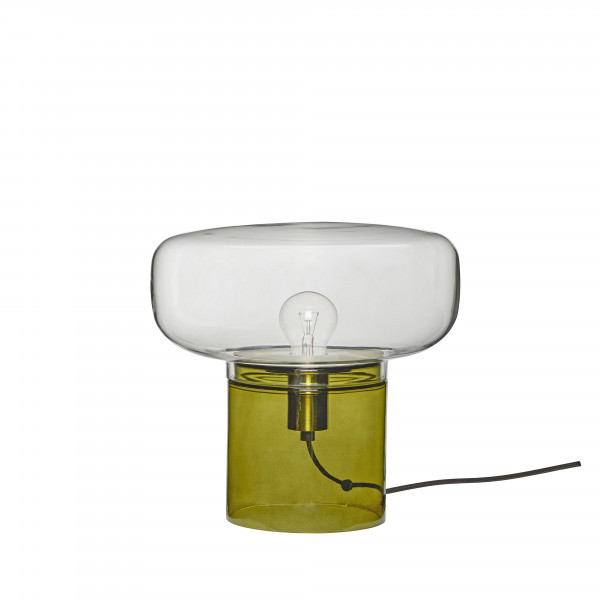 Hübsch Interior Tischleuchte Crave, Clear/Dark Green