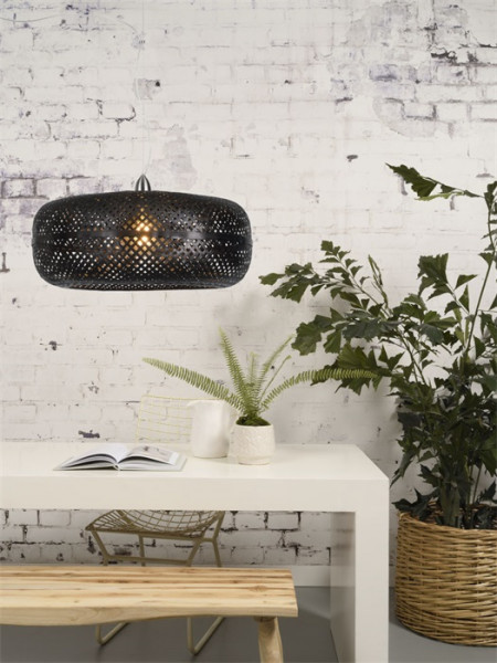 Good&Mojo Hanging lamp Palawan bamboo 1-shade, black
