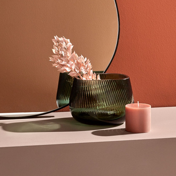 NUDE Glass, Vase Opti medium, smoked green