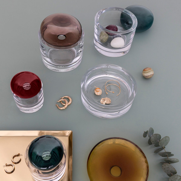 NUDE Glass, Aufbewahrungsgefäß Ecrin mit Deckel, Rot, small