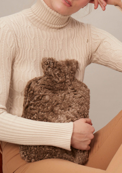 Natures Collection Lammfell Wärmflasche, Neuseeland, Taupe