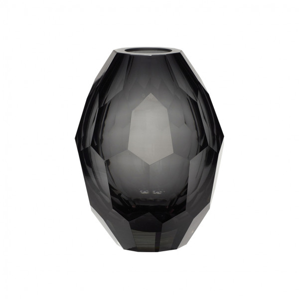 Hübsch Interior, Vase, glas, klar/anthrazit