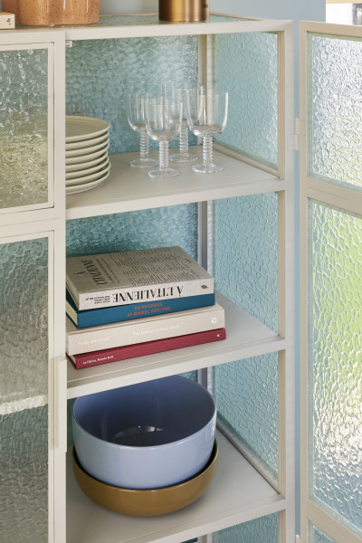 Hübsch Interior Vitrinenschrank Plex, Stahl grau