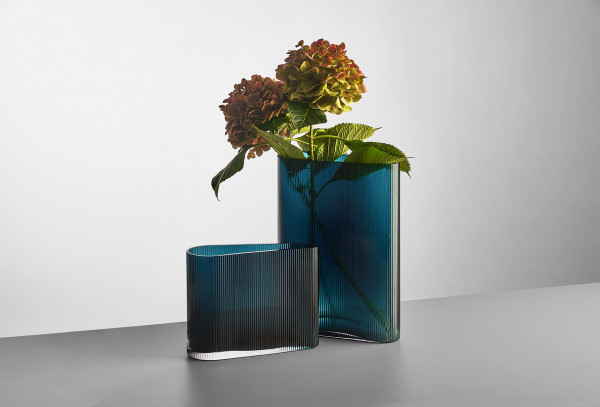 Nude Vase Mist Tall, petrol green