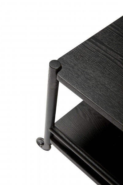 Hübsch Interior Rollwagen, Esche, FSC, schwarz