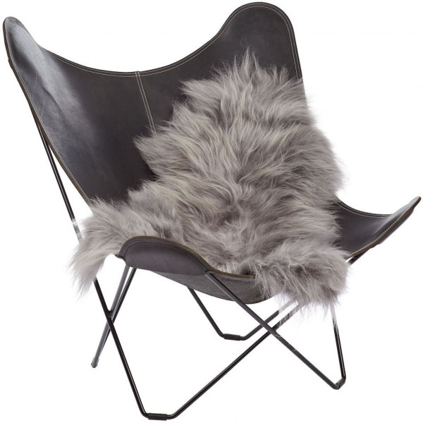 Natures Collection Island Lammfell, langhaarig, grau