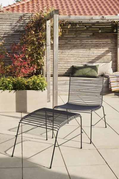 Hübsch Interior String Fusshocker, Metall, schwarz