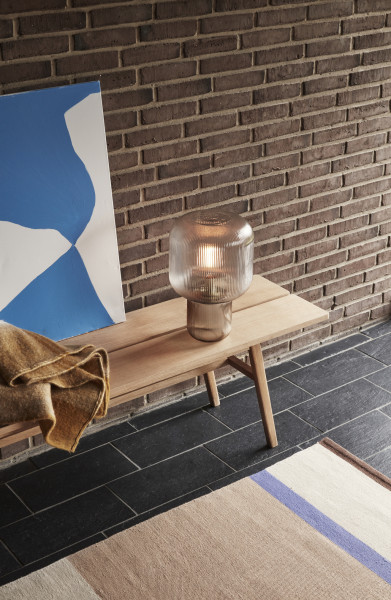 Hübsch Interior Tischleuchte, Glas, Rauchfarben