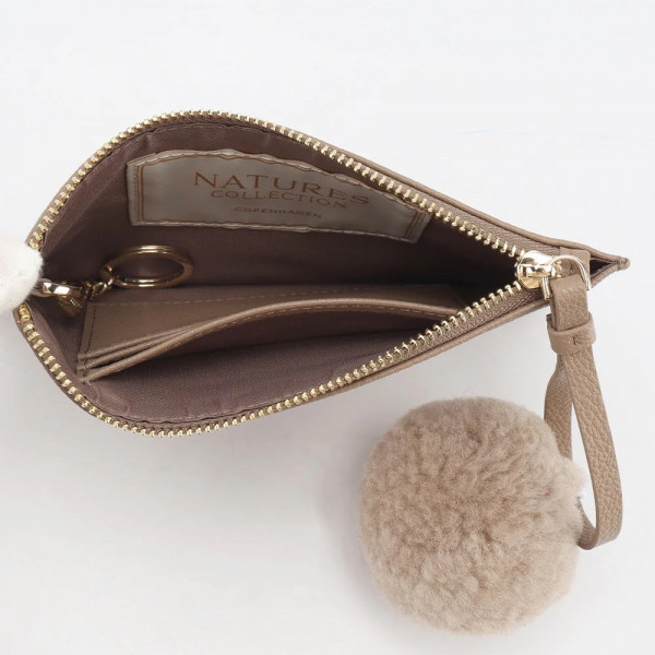Natures Collection Tanya Portemonnaie Lamfellleder Beige